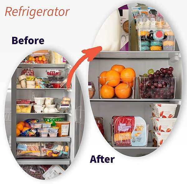 ClearSpace Plastic Pantry Organization and Storage Bins with Removable Dividers – Perfect Kitchen Organization or Kitchen Storage – Refrigerator Organizer Bins, Cabinet Organizers (2 Pack) - Image 6