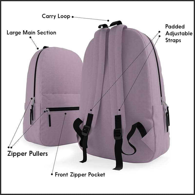 10 Pack Bulk Backpacks, Wholesale 17-Inch Lightweight Bookbags for Kids, Adults, School, Classroom, Travel, Gym Supplies with 1 Large, 1 Small Pocket, Perfect for Events, Corporate Bundles, Mix - Image 5