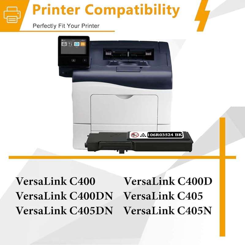 C400 C405 106R03524 Extra High Capacity Toner Cartridge Black Replacement for Xerox VersaLink C400 C400D C400DN MFP C405DN C405D C405 Printer Ink (21,600 Pages, 2 Pack) - Image 2