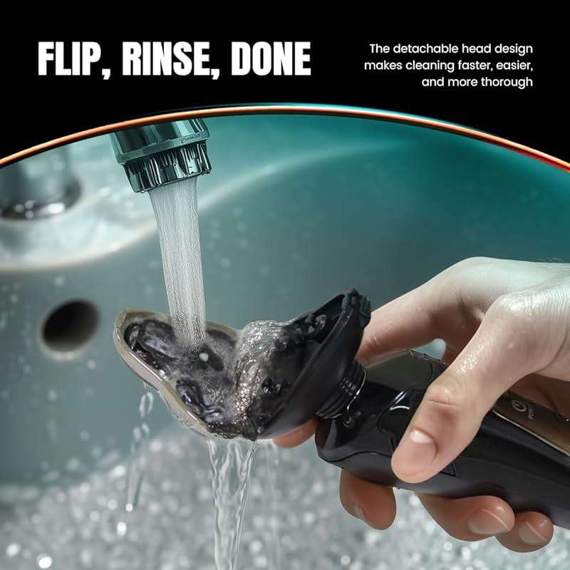 Electric Razor for Men - Rechargeable Electric Shaver for Men, Rechargeable Waterproof Wet Dry Cordless Razor - Image 4