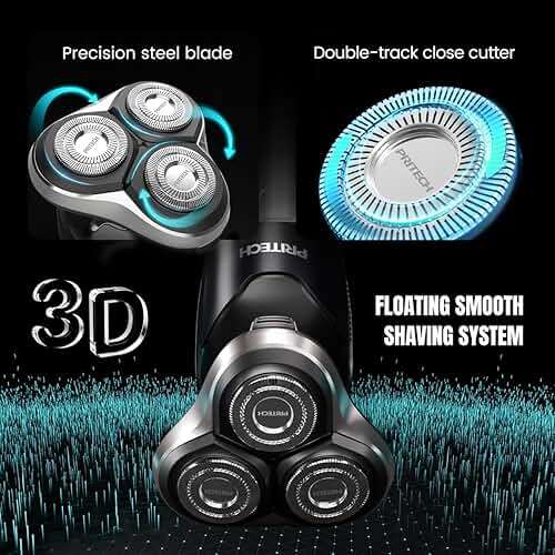 Electric Razor for Men - Rechargeable Electric Shaver for Men, Rechargeable Waterproof Wet Dry Cordless Razor - Image 5
