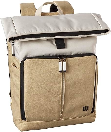 WILSON Lifestyle Foldover Tennis Backpack - Khaki, Holds up to 2 Rackets - Product Image