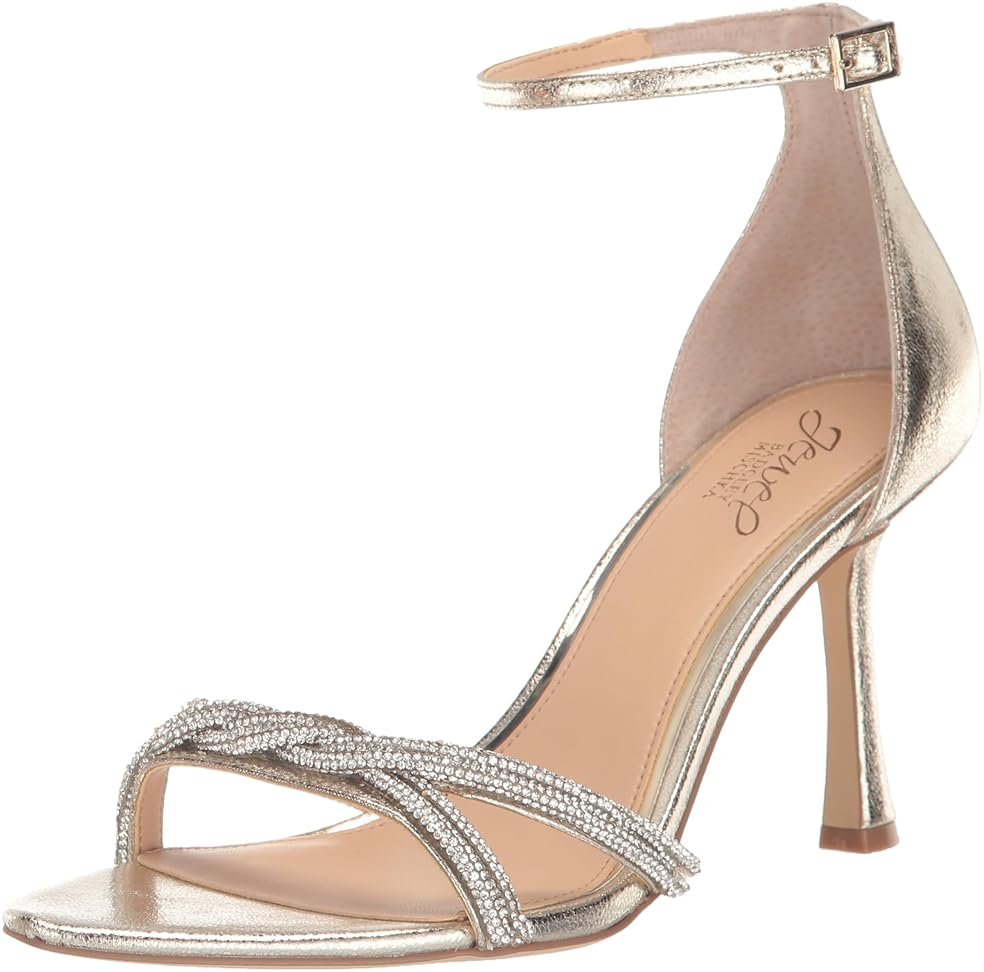 Jewel Badgley Mischka Vani Glitter Straps Stiletto Heels - Product Image