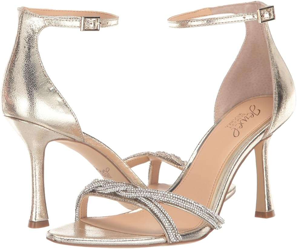 Jewel Badgley Mischka Vani Glitter Straps Stiletto Heels - Image 7