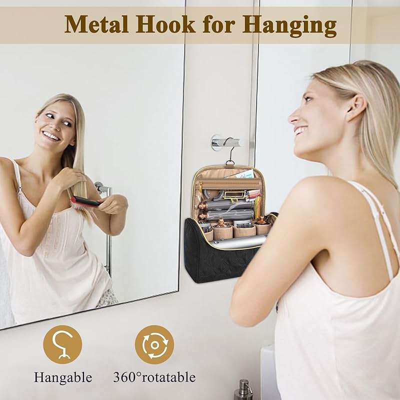 Mancro Travel Storage Case Organizer Compatible with Dyson Airwrap, Hair Dryer, 4 Curling Barrels, 2 Smoothing Brushes, Volumizing Brush, Lightweight Travel Carrying Case for Hair Curler Accessories - Image 6