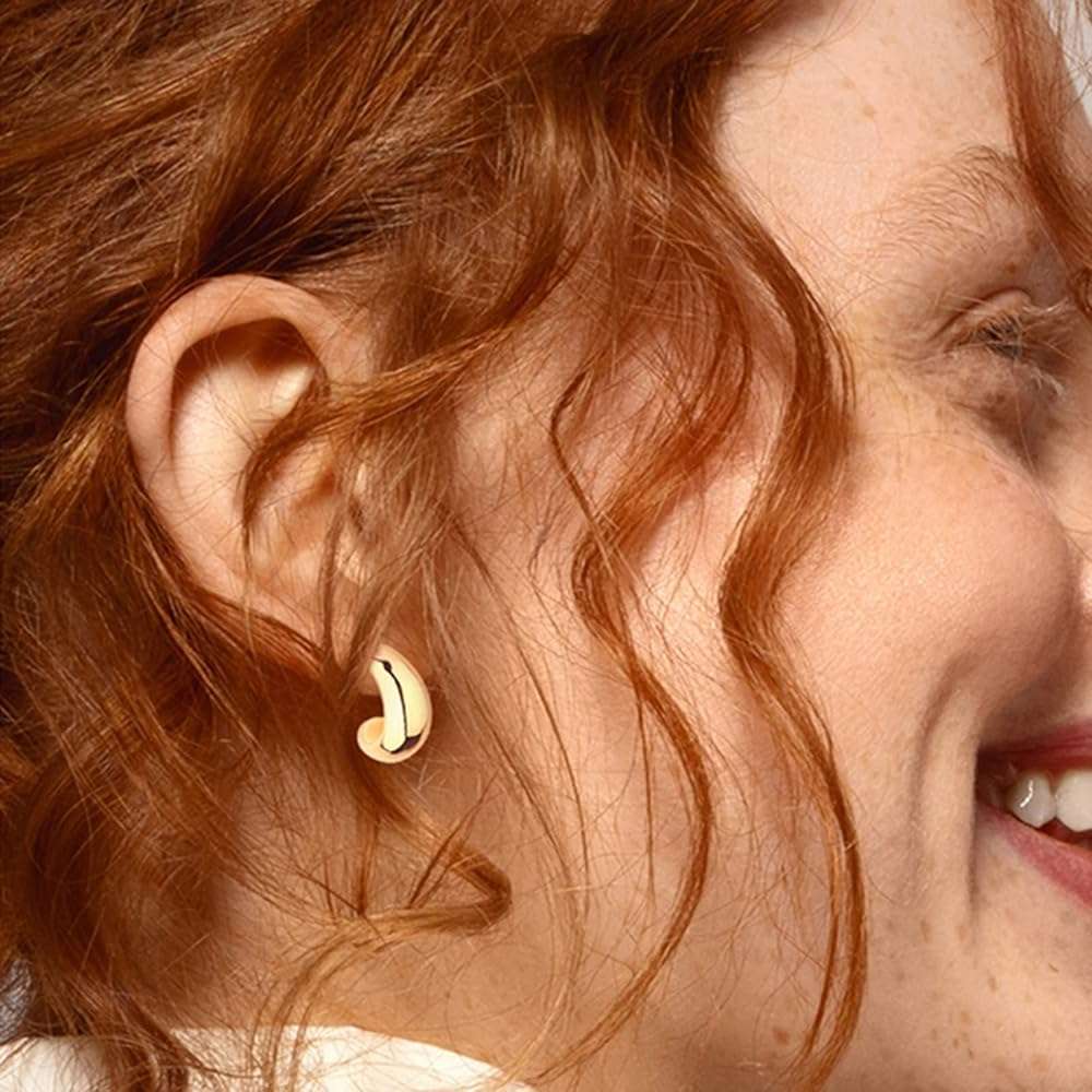 6 Pairs 14K Gold Plated Hoop Earrings for Women Lightweight Chunky Hoop Earrings Multipack Hypoallergenic, Thick Open Twisted Huggie Hoops Earring Set Jewelry for Gifts. - Image 4