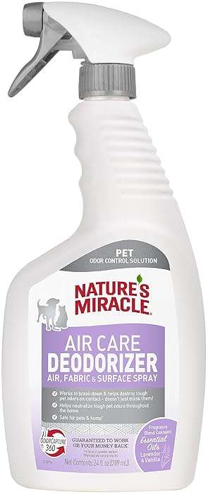 Nature’s Miracle Air Care Deodorizer Air, Fabric and Surface Spray Lavender & Vanilla Scent, 24 Ounces, Pet Odor Eliminator - Image 1