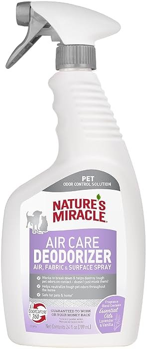 Nature’s Miracle Air Care Deodorizer Air, Fabric and Surface Spray Lavender & Vanilla Scent, 24 Ounces, Pet Odor Eliminator - Product Image