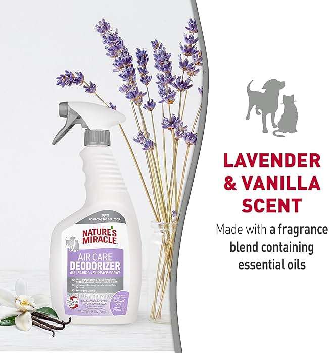 Nature’s Miracle Air Care Deodorizer Air, Fabric and Surface Spray Lavender & Vanilla Scent, 24 Ounces, Pet Odor Eliminator - Image 4