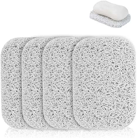 Jephen 4pcs Soap Lifting Pads for Soap Dish,Bars soap Holder for Shower Kitchen Bathroom Travel Hotel Cleaning Supplies - Product Image