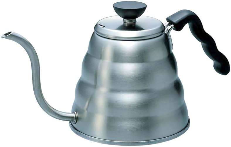 Hario V60 "Buono" Drip Kettle Stovetop Gooseneck Coffee Kettle 1.2L, Stainless Steel, Silver - Image 1