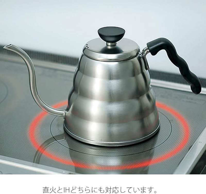 Hario V60 "Buono" Drip Kettle Stovetop Gooseneck Coffee Kettle 1.2L, Stainless Steel, Silver - Image 2