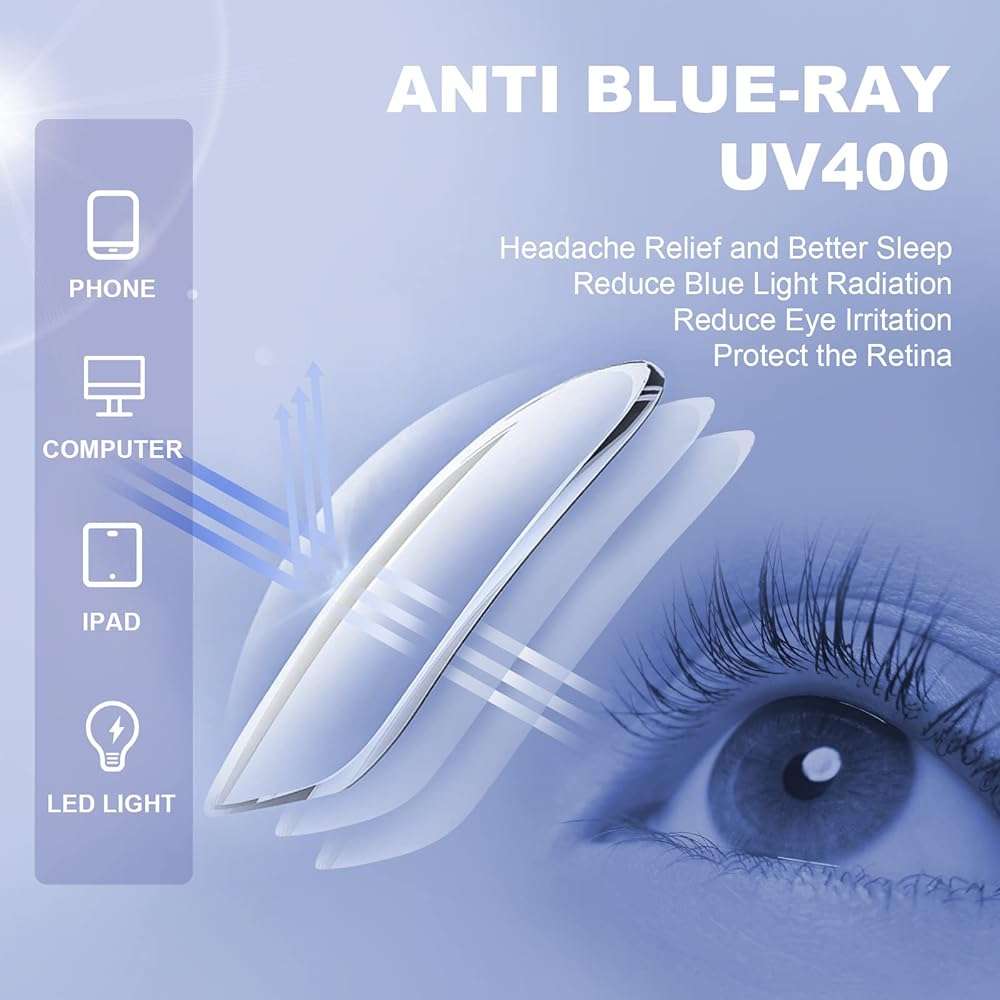 XXZQRYHN Reading Glasses for Women-Fashion 5 Pack Blue Light Blocking Readers with Spring Hinge Computer Eyeglasses - Image 5