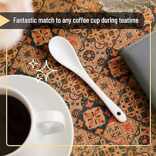 BTaT- Tea Spoon, Set of 12, White Porcelain Espresso Spoons - Image 4
