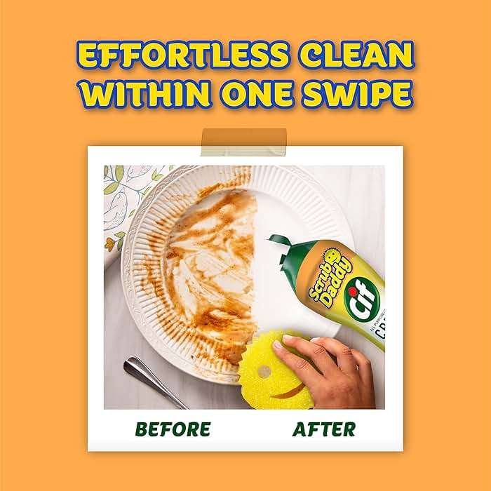 Scrub Daddy Scrub Mommy, Daddy Caddy + Cif All Purpose Cleaner - Scratch-Free, Dual-Sided Kitchen + Bathroom Scrubber + Multipurpose Cleaning Cream - Cleaning Supplies Kit for Multiple Surfaces - Image 5
