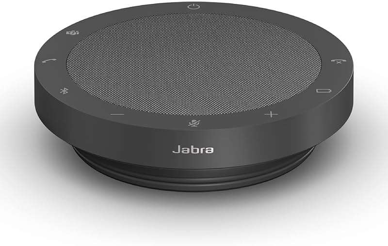 Jabra Speak2 55 Wireless Bluetooth Speakerphone - Portable Speaker with 4 Noise-Cancelling Mics, 50mm Full-Range Speakers & Wideband Audio - Certified Microsoft Teams Speaker - Dark Grey - Image 1