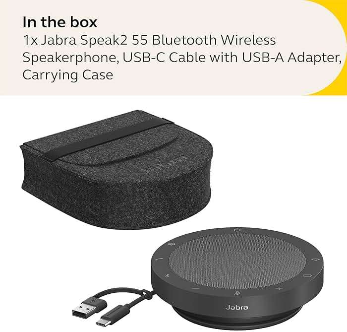 Jabra Speak2 55 Wireless Bluetooth Speakerphone - Portable Speaker with 4 Noise-Cancelling Mics, 50mm Full-Range Speakers & Wideband Audio - Certified Microsoft Teams Speaker - Dark Grey - Image 6