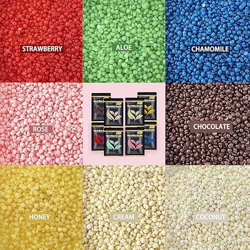 Wax Beads, 1.76lb / 800g Hard Wax Beads Coarse Hair Formula Hard Wax for Hair Removal and Senstive Skin, Wax Beads for Face, Brazilian Bikini,Body Waxing (8 Scents) - Image 5