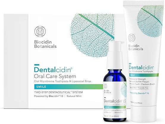 Biocidin Dentalcidin Oral Care System - Fluoride Free Toothpaste & Oral Rinse - 100% Plant-Based - Professional Strength Mouth Wash & Toothpaste for Adults (2 Piece Set) - Image 1
