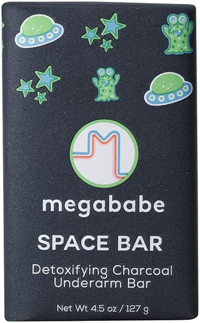 Megababe Underarm Bar Soap - Space Bar | With Detoxifying Charcoal for Odor Control | 4.5 oz - Product Image