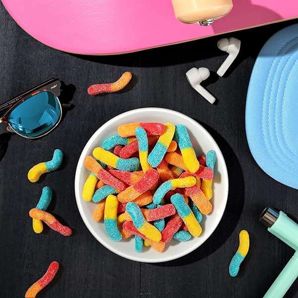Trolli Sour Brite Crawlers Candy, Fruit Punch, Sweet and Sour, Gummy Worms, 7.2 oz - Image 7