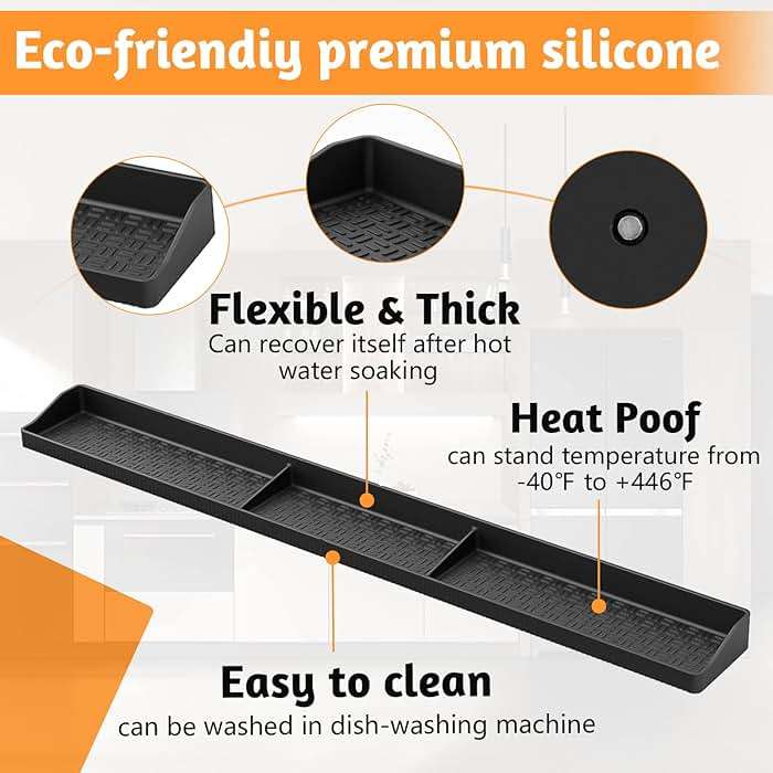 Magnetic Stove Top Shelf, Over the Stove Shelf Spice Rack & Spice Organizer – 30" Heat Resistant Silicone Stove Shelf, No Drill Kitchen Storage Organizer for Gas/Electric Stoves & Small Kitchens - Image 4