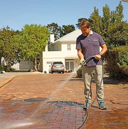 EADUTY Hybrid Garden Hose 5/8 IN. x 25 FT, Heavy Duty, Lightweight, Flexible with Rotatable Grip Handle and Solid Brass Fittings, Gray+Orange - Image 6