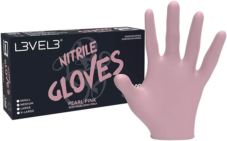 L3 Level 3 Nitrile Gloves - Professional Heavy Duty Disposable Gloves - Latex Free - Fits Snug - Box of 100 - Product Image