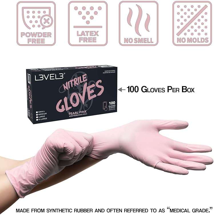 L3 Level 3 Nitrile Gloves - Professional Heavy Duty Disposable Gloves - Latex Free - Fits Snug - Box of 100 - Image 3