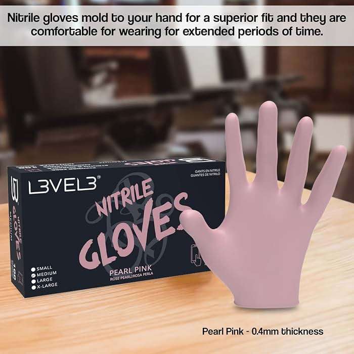 L3 Level 3 Nitrile Gloves - Professional Heavy Duty Disposable Gloves - Latex Free - Fits Snug - Box of 100 - Image 4