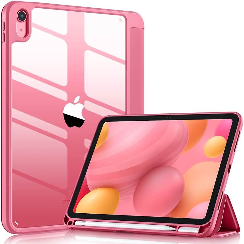 Wenlaty Compatible with iPad (A16) 11th Generation Case 11 Inch 2025, for iPad 10th Generation Case 10.9 Inch 2022 with Pencil Holder, Trifold Stand Protective Cover, Auto Wake/Sleep, Watermelon Pink - Product Image