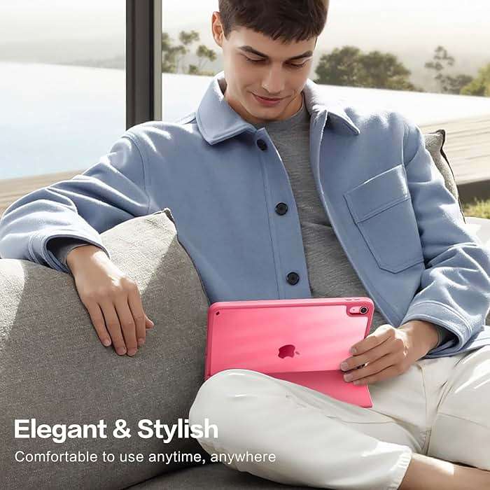 Wenlaty Compatible with iPad (A16) 11th Generation Case 11 Inch 2025, for iPad 10th Generation Case 10.9 Inch 2022 with Pencil Holder, Trifold Stand Protective Cover, Auto Wake/Sleep, Watermelon Pink - Image 9