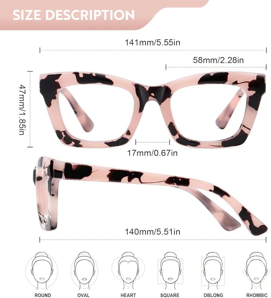ZEHEXA Reading Glasses for Women Blue Light Blocking Glasses Filter UV Square Readers Glasses for Men and Women - Image 4
