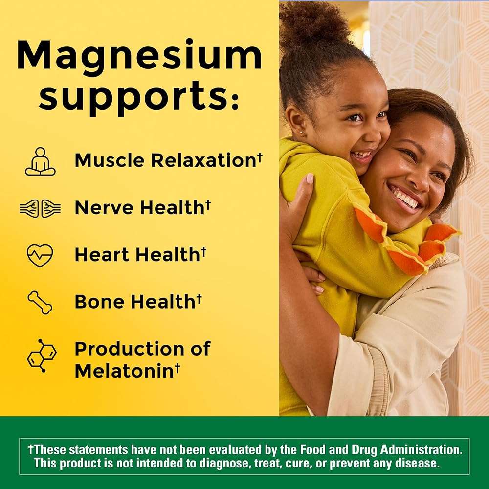 Nature Made Magnesium Complex Supplement with Vitamin D & Zinc for Immune Support, Magnesium Glycinate, Malate, Citrate & Oxide for Muscle, Nerve, Heart & Bone Support, 60 Capsules, 30 Day Supply - Image 2