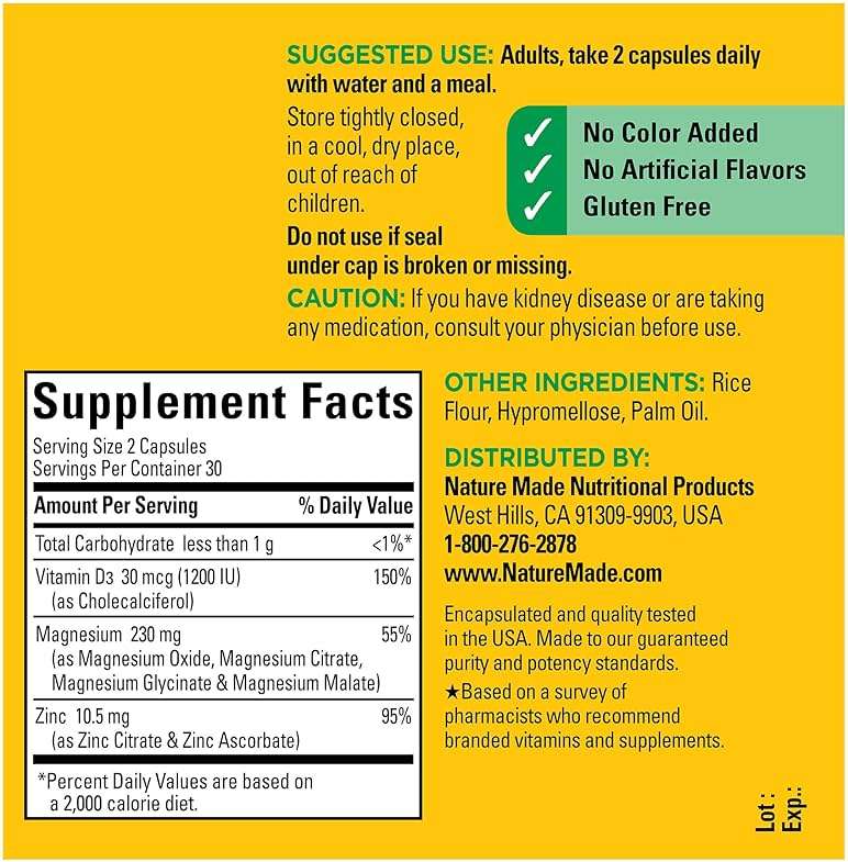 Nature Made Magnesium Complex Supplement with Vitamin D & Zinc for Immune Support, Magnesium Glycinate, Malate, Citrate & Oxide for Muscle, Nerve, Heart & Bone Support, 60 Capsules, 30 Day Supply - Image 5