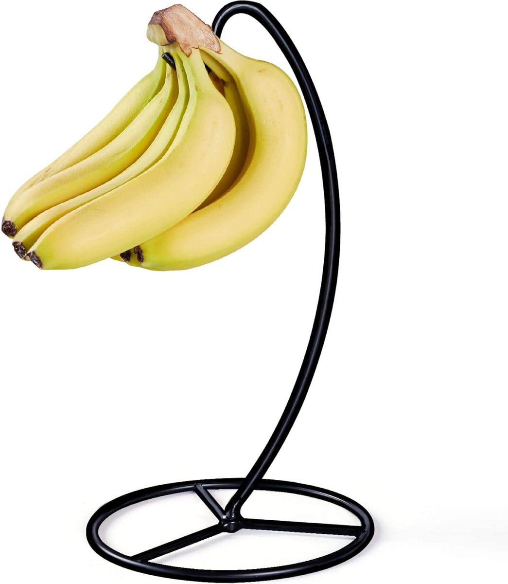 EGMEHOAD Banana Holder Stand, Banana Hanger Black-Metal Bananas Tree Hanger | Banana Stand Black, Metal Bananas Holder to Keep Bananas Fresh for 15LB,Easy to Install - Product Image