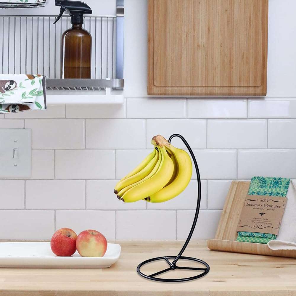 EGMEHOAD Banana Holder Stand, Banana Hanger Black-Metal Bananas Tree Hanger | Banana Stand Black, Metal Bananas Holder to Keep Bananas Fresh for 15LB,Easy to Install - Image 2