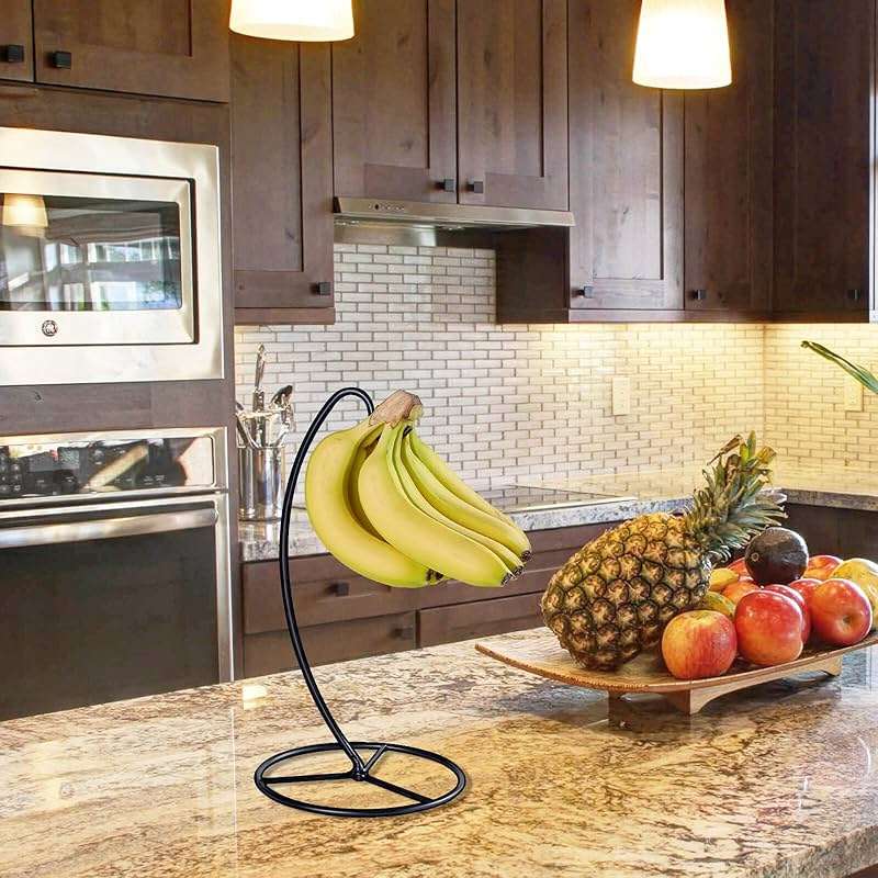 EGMEHOAD Banana Holder Stand, Banana Hanger Black-Metal Bananas Tree Hanger | Banana Stand Black, Metal Bananas Holder to Keep Bananas Fresh for 15LB,Easy to Install - Image 5