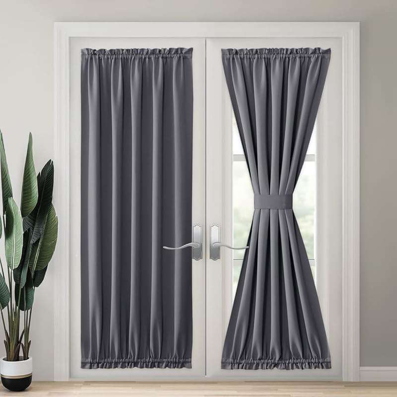 TYRON 2 Pack Screwed Sash Curtain Rod Adjustable 18-30 Inch, 3/8 In. Diameter, French Door Curtain Rods (Black) - Image 2