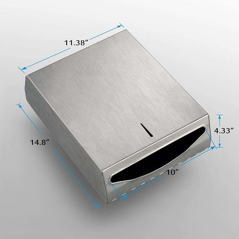 Paper Towel Dispenser Wall Mount - Multifold Trifold Paper Towel Dispensers, Large Capacity Stainless Steel Tissue Holder, Suitable for Bathrooms and Public Places - Image 2
