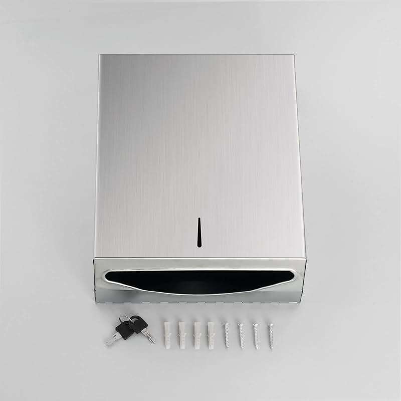 Paper Towel Dispenser Wall Mount - Multifold Trifold Paper Towel Dispensers, Large Capacity Stainless Steel Tissue Holder, Suitable for Bathrooms and Public Places - Image 6