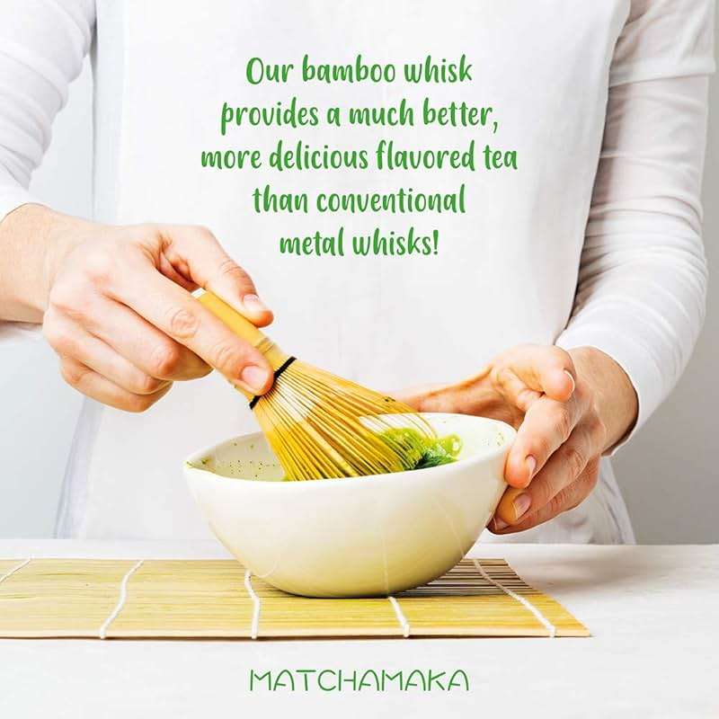 Matcha Whisk - Bamboo Whisk for Matcha Powder, MATCHAMAKA Handcrafted Organic Traditional Japanese Chasen, 80-Prong Matcha Stirrer Wisk Mixer Brush for Authentic Tea Preparation - Image 5