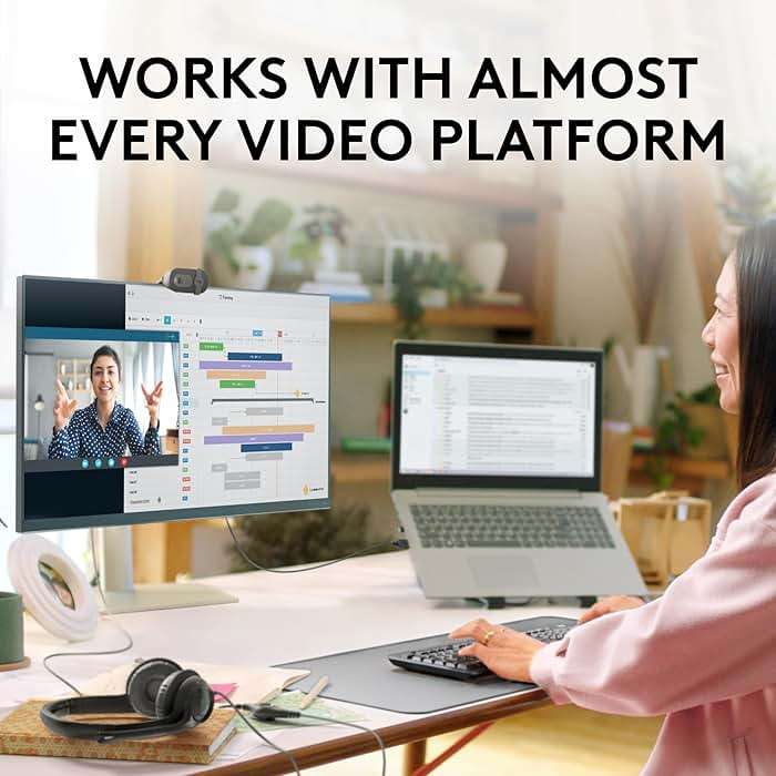 Logitech Brio 101 Full HD 1080p Webcam for Meetings, Streaming, Desktop, Laptop, PC - Built-in Mic, Shutter, Works with Zoom, Microsoft Teams, Nintendo Switch 2’s New GameChat Mode, USB-A,-Black - Image 6