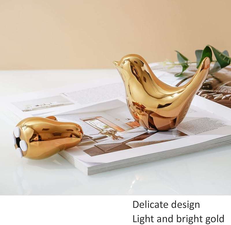 Notakia Gold Home Decor Small Birds Statues Modern Style Decorative Ornaments for Living Room Decor, Bedroom, Office Desktop, Cabinets (2Pcs Gold Birds) - Image 7