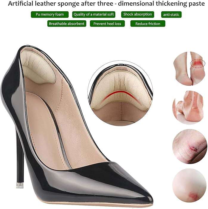 Heel Grips Liner Cushions Inserts for Loose Shoes, Heel Pads Snugs for Shoe Too Big Men Women, Filler Improved Shoe Fit and Comfort, Prevent Heel Slip and Blister (Pale Apricot+Black(6 Pairs)) - Image 5