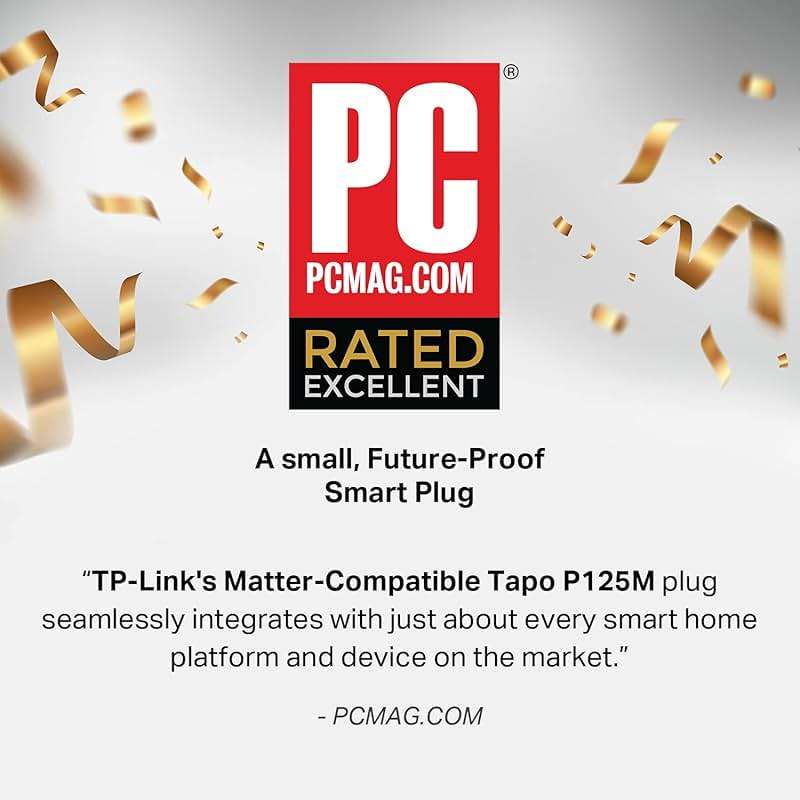 TP-Link Tapo Matter Supported Smart Plug Mini, Compact Design, 15A/1800W Max, Super Easy Setup, Works with Apple Home, Alexa & Google Home, UL Certified, 2.4G Wi-Fi Only, White, Tapo P125M(3-Pack) - Image 4