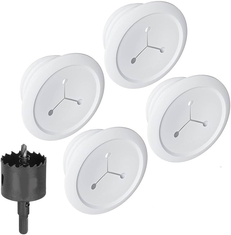 ECHOGEAR Wall Cable Hiders for Cable Management - 2.25" Mini Cord Hider Conceals 3 Low Voltage Cables Behind Wall - Perfect for Speakers, Mounted TVs, Desks & More - White 4-Pack - Product Image