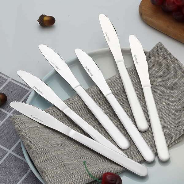 Funnydin 36 Pieces Dinner Knives Set, 8.1 Inches Table Knives Set, Durable Butter Knife, Food Grade Stainless Steel Dinner Knife, Cost-effective Silverware - Mirror Polished, Dishwasher Safe - Image 6