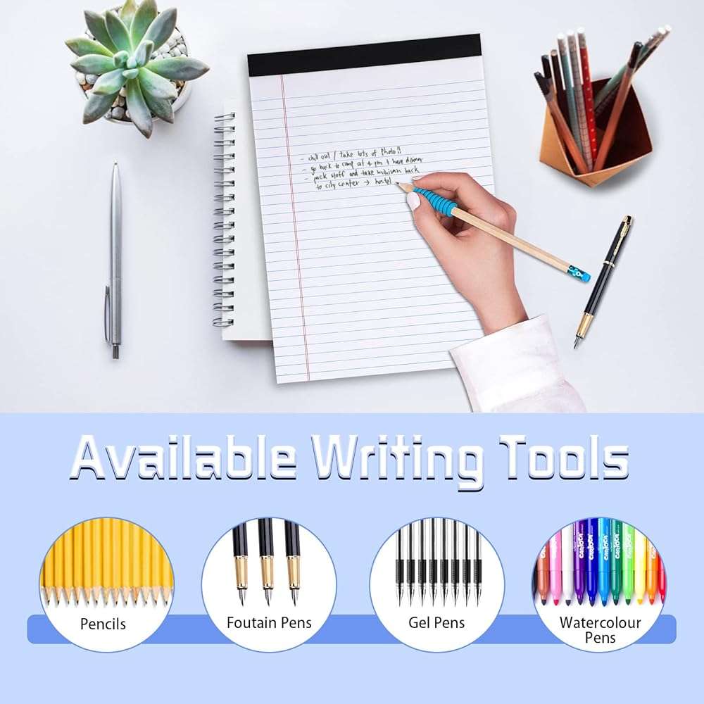 2 Pack Legal Pads Refills Note Pads, Writing Pads 8.5 x 11 Inches, Memo Pads Lined Writing Note Pads, Letter Size Legal Pad Wide Ruled Lined Pads Legal Rule for School Office(30 Sheet per Pads) - Image 6