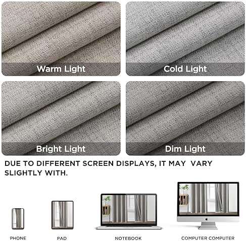 Joydeco Blackout Curtains 63 Inch Length, Living Room Curtain 2 Panels Set, Grommets Room Darkening Textured Thermal Drapes, Greyish White Blackout Curtains for Bedroom (42x63inch) - Image 9